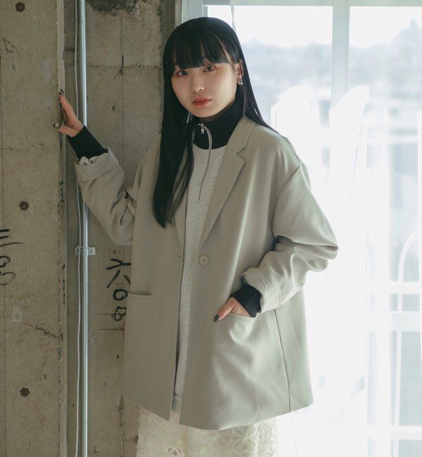  「【裏地あり/デザイン袖】デザインオーバージャケット」|ブルゾン・スタジャン|