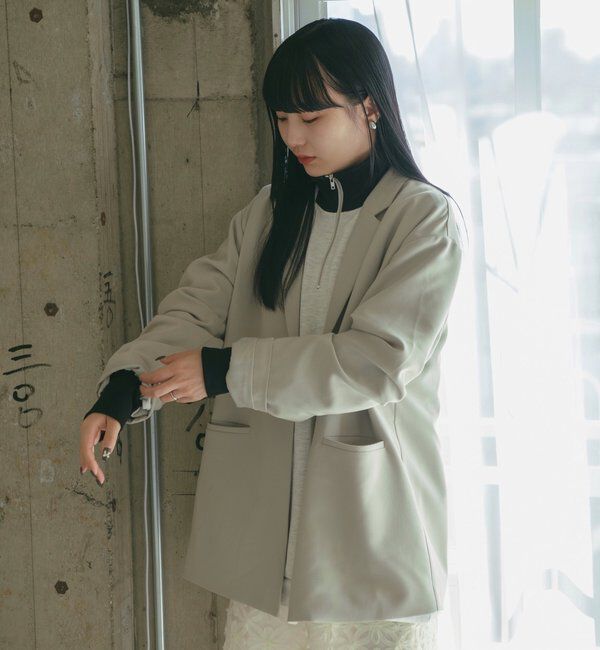  「【裏地あり/デザイン袖】デザインオーバージャケット」|ブルゾン・スタジャン|