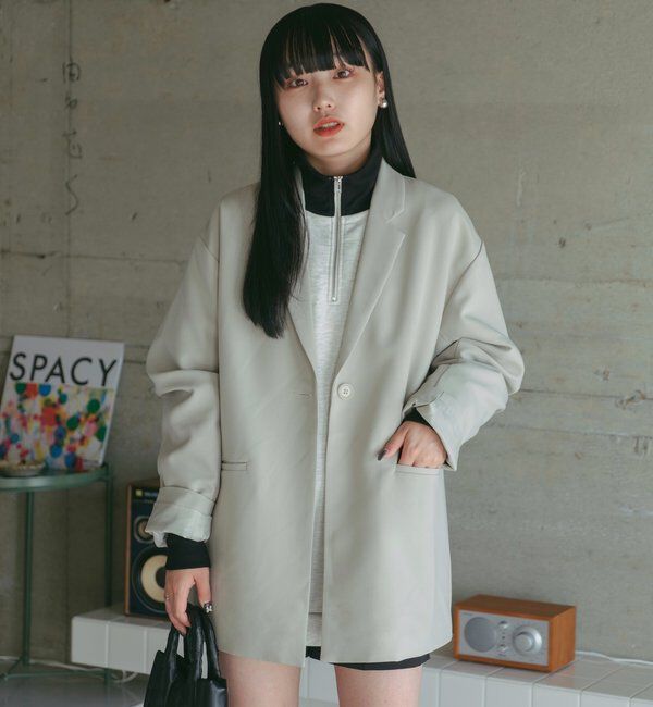  「【裏地あり/デザイン袖】デザインオーバージャケット」|ブルゾン・スタジャン|