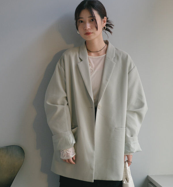  「【裏地あり/デザイン袖】デザインオーバージャケット」|ブルゾン・スタジャン|