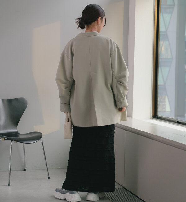  「【裏地あり/デザイン袖】デザインオーバージャケット」|ブルゾン・スタジャン|