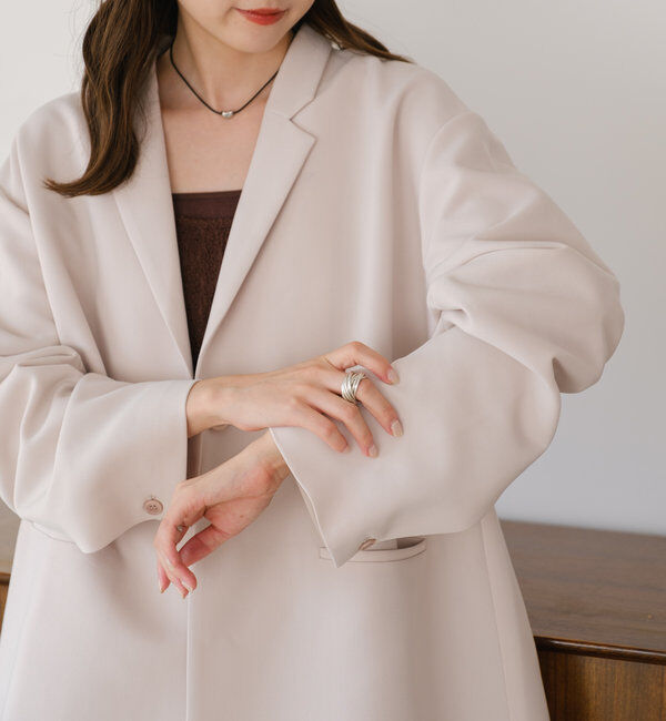  「【裏地あり/デザイン袖】デザインオーバージャケット」|ブルゾン・スタジャン|