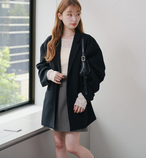  「【裏地あり/デザイン袖】デザインオーバージャケット」|ブルゾン・スタジャン|