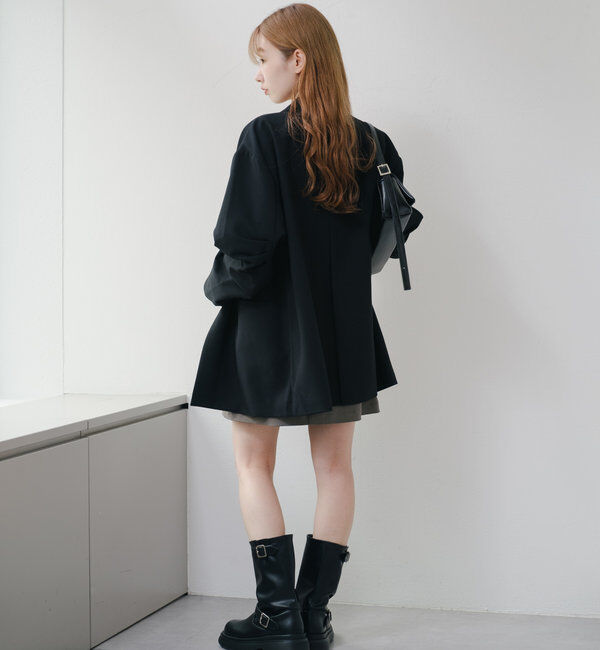  「【裏地あり/デザイン袖】デザインオーバージャケット」|ブルゾン・スタジャン|