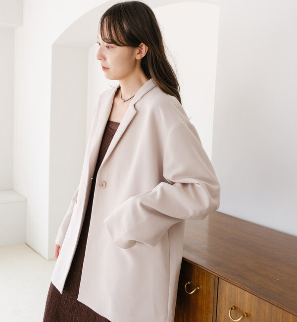  「【裏地あり/デザイン袖】デザインオーバージャケット」|ブルゾン・スタジャン|