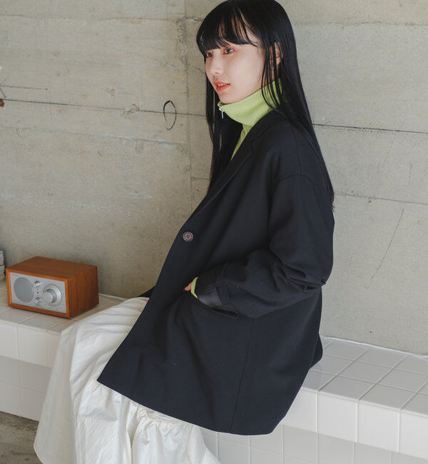  「【裏地あり/デザイン袖】デザインオーバージャケット」|ブルゾン・スタジャン|