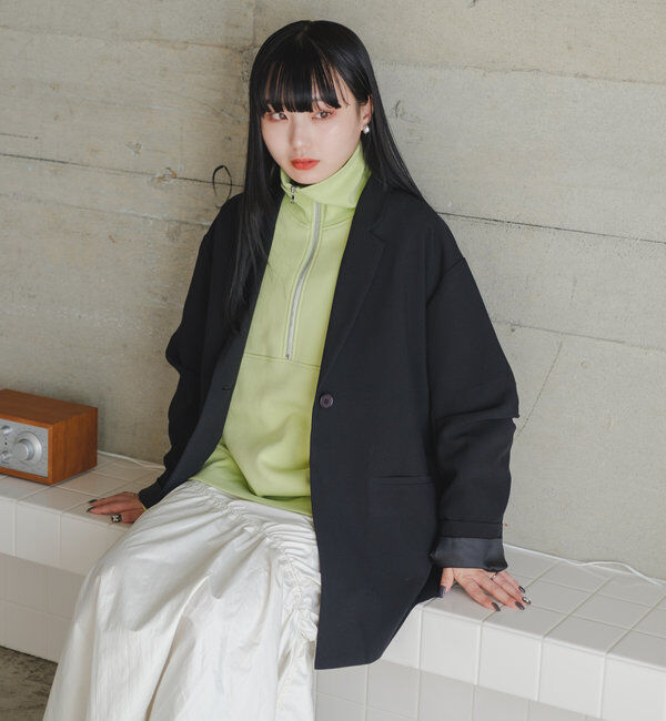  「【裏地あり/デザイン袖】デザインオーバージャケット」|ブルゾン・スタジャン|