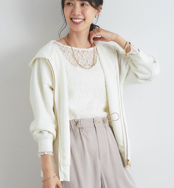  「《羽織にも一枚着にも◎》ダンボールコンパクトパーカー」|Tシャツ・カットソー|アイボリー