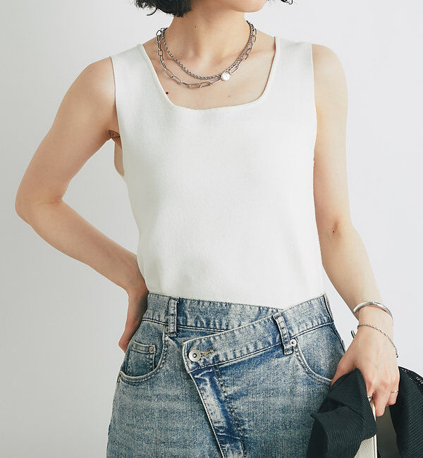  「《着心地が良い》ニットタンクトップ」|ニット・セーター|ホワイト