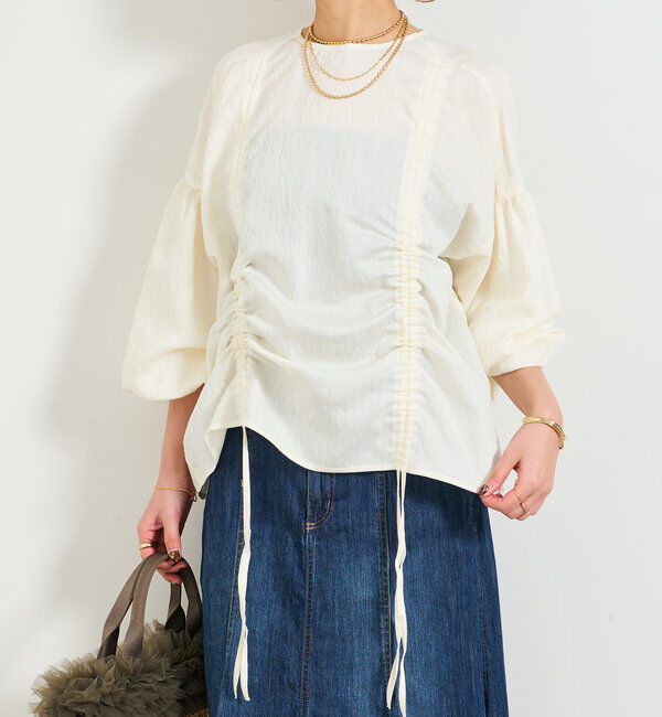  「ドロストシャーリングブラウス」|シャツ・ブラウス|