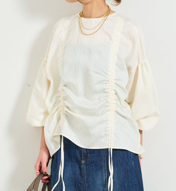  「ドロストシャーリングブラウス」|シャツ・ブラウス|