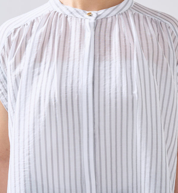  「《後ろ姿も綺麗に決まる◎》シアードビーストライプブラウス」|シャツ・ブラウス|