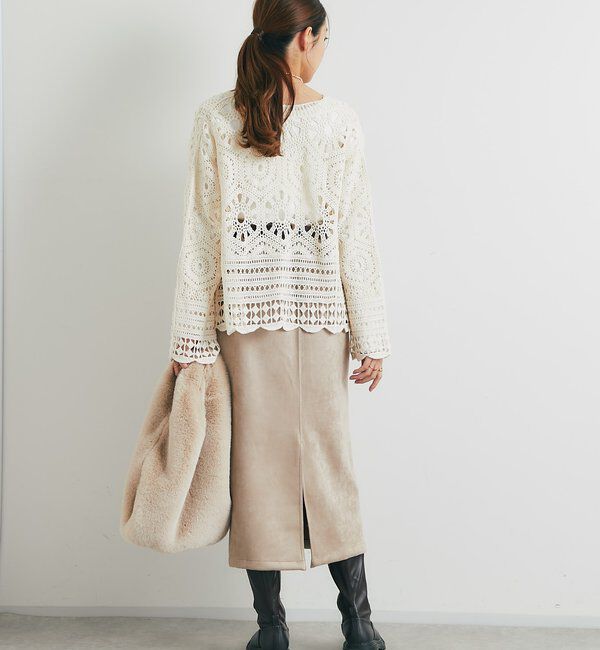  「《美シルエット◎》スエードナロースカート」|スカート|