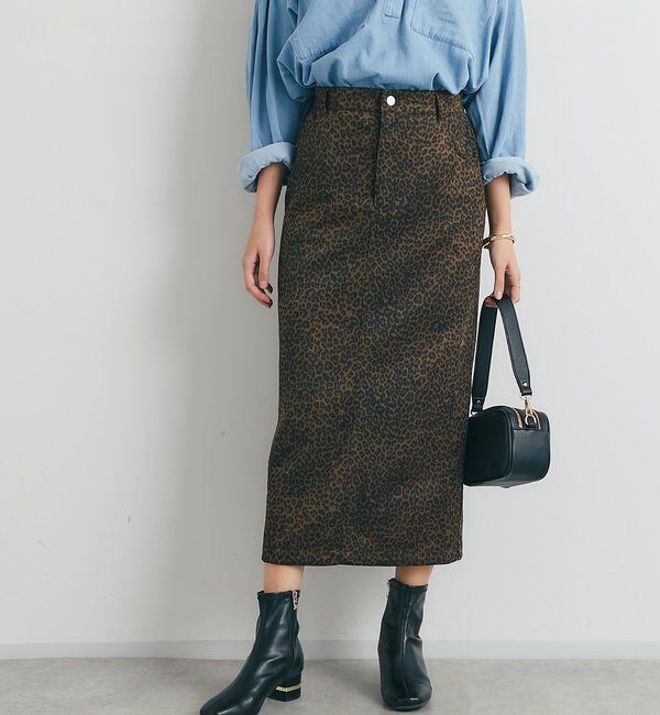  「《美シルエット◎》スエードナロースカート」|スカート|