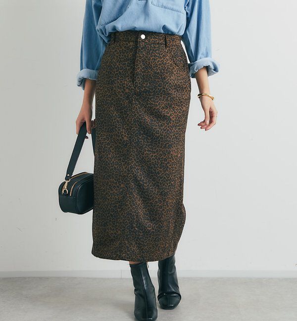  「《美シルエット◎》スエードナロースカート」|スカート|