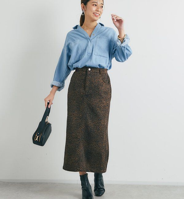  「《美シルエット◎》スエードナロースカート」|スカート|