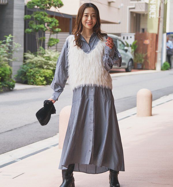  「《主役級アイテム◎》ストライプマーメイドシャツワンピース」|その他|
