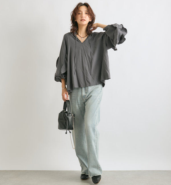  「【MONN.:. (モン)】フレアデニム」|デニム|