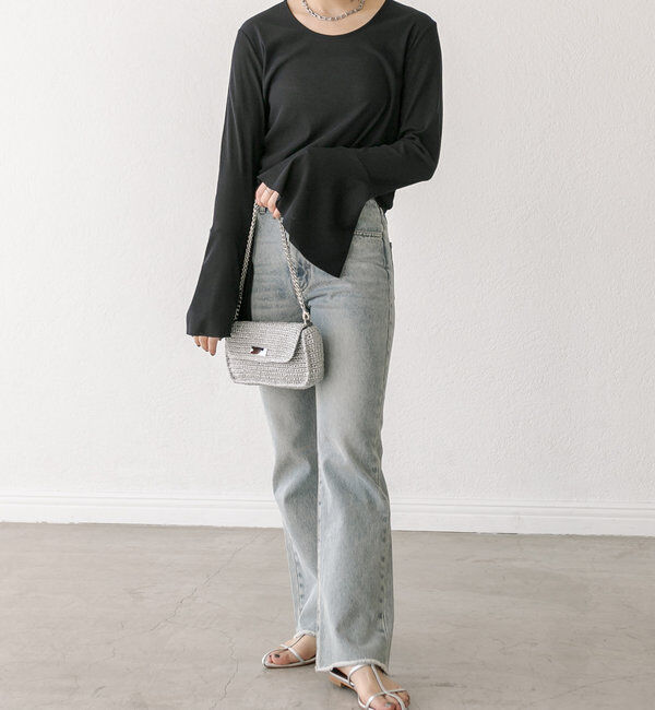  「【MONN.:. (モン)】フレアデニム」|デニム|