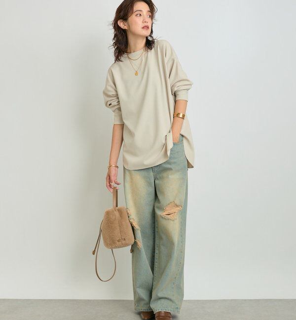  「【ウォッシャブル/しわになりにくい】カットジョーゼットプルオーバー」|Tシャツ・カットソー|