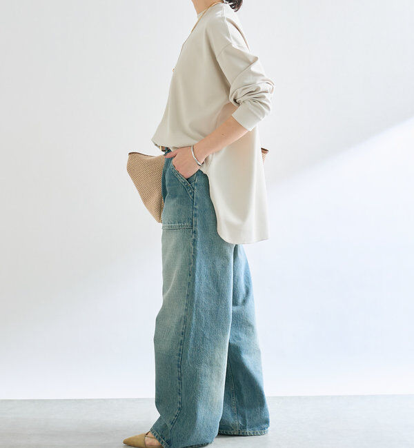  「【ウォッシャブル/しわになりにくい】カットジョーゼットプルオーバー」|Tシャツ・カットソー|