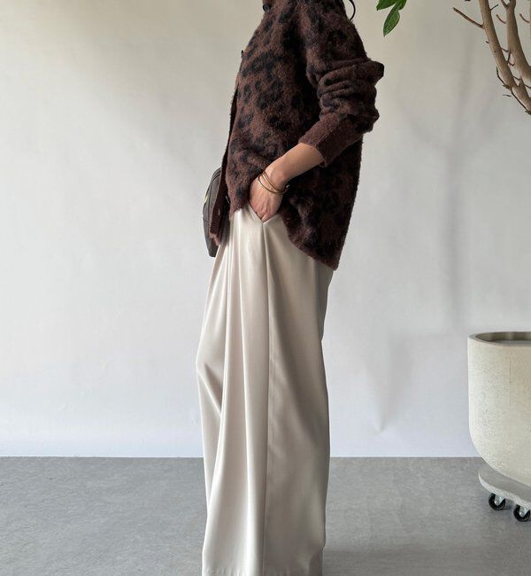  「【ウォッシャブル】【シーズンレスで使える】タックワイドスラックス」|チノ|