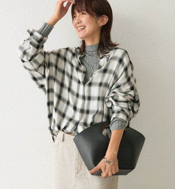  「ウォッシュドチェックワイドシャツ」|シャツ・ブラウス|