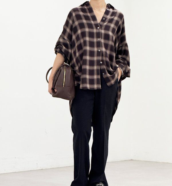  「ウォッシュドチェックワイドシャツ」|シャツ・ブラウス|