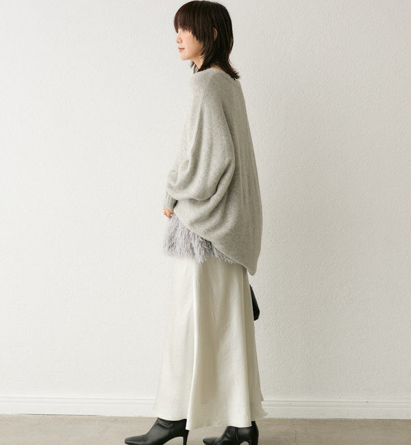  「【華やかな光沢感】ワッシャーサテンバイアススカート」|スカート|