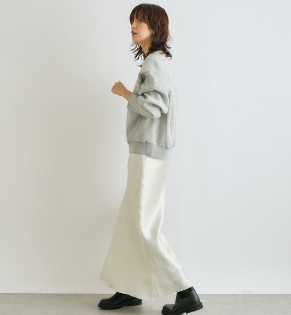  「【華やかな光沢感】ワッシャーサテンバイアススカート」|スカート|