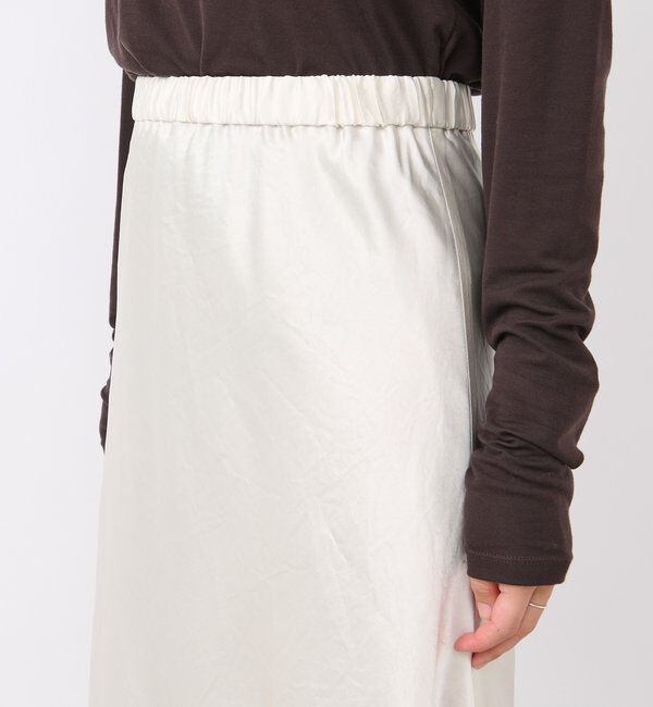  「【華やかな光沢感】ワッシャーサテンバイアススカート」|スカート|