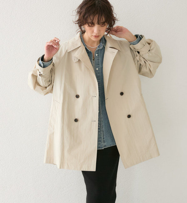  「【ラフに羽織れる】オーバーミドルトレンチコート」|トレンチコート|