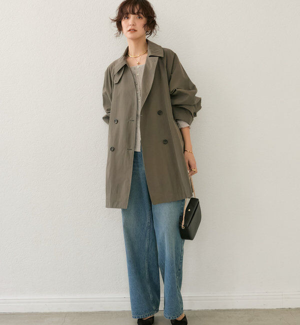  「【ラフに羽織れる】オーバーミドルトレンチコート」|トレンチコート|