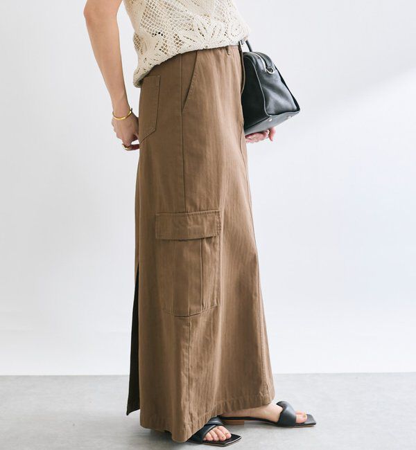  「【MONN.:.(モン)】カーゴマキシスカート」|スカート|