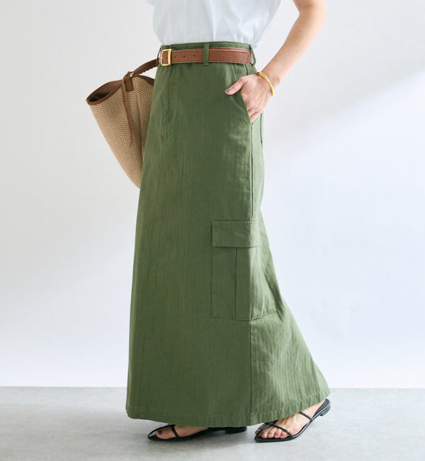  「【MONN.:.(モン)】カーゴマキシスカート」|スカート|