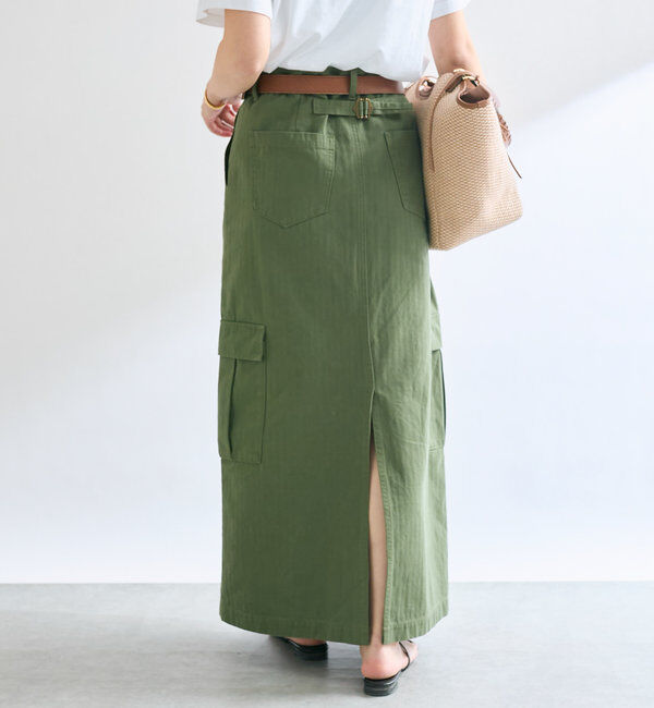  「【MONN.:.(モン)】カーゴマキシスカート」|スカート|