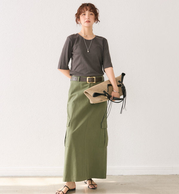  「【MONN.:.(モン)】カーゴマキシスカート」|スカート|