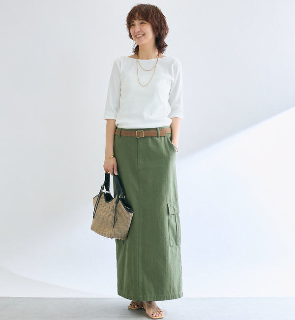  「【MONN.:.(モン)】カーゴマキシスカート」|スカート|