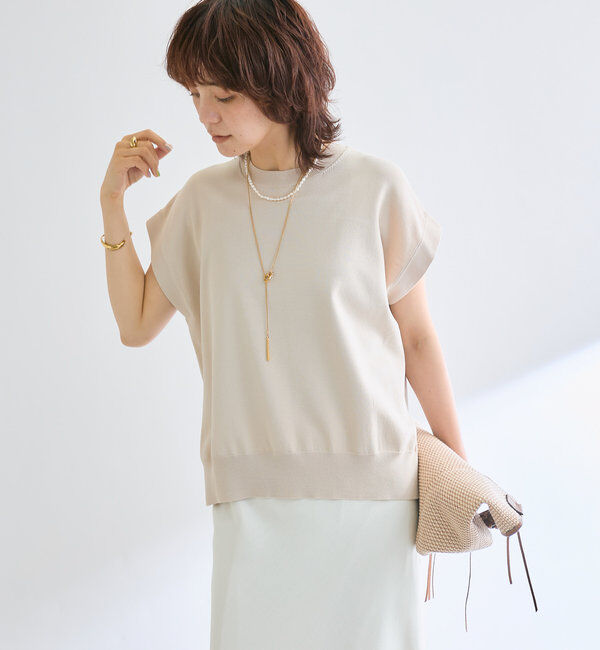  「【接触冷感】クールタッチショルダーニット」|ニット・セーター|