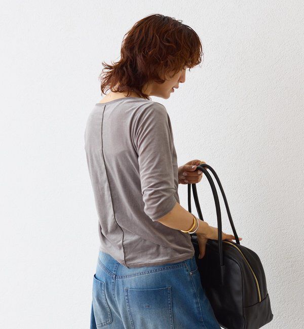  「【こなれ感抜群】シアーベロア5分袖Tee」|Tシャツ・カットソー|