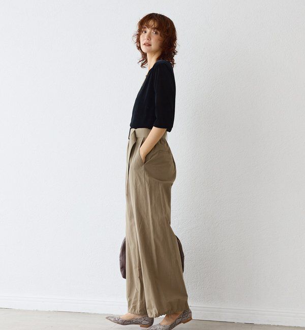  「【こなれ感抜群】シアーベロア5分袖Tee」|Tシャツ・カットソー|