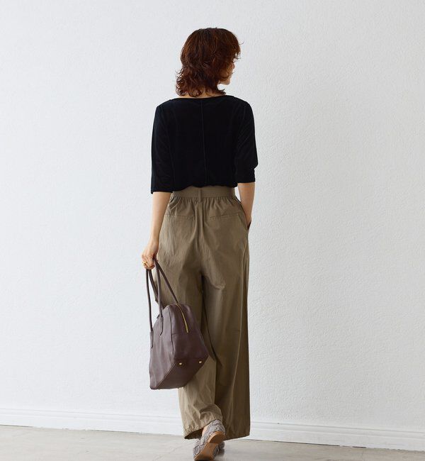  「【こなれ感抜群】シアーベロア5分袖Tee」|Tシャツ・カットソー|