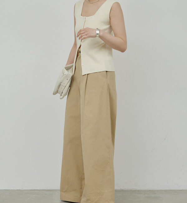  「【セットアップ対応】フレンチスリーブリブニット」|ニット・セーター|