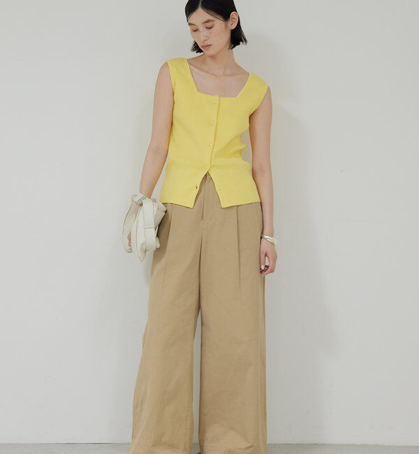  「【セットアップ対応】フレンチスリーブリブニット」|ニット・セーター|