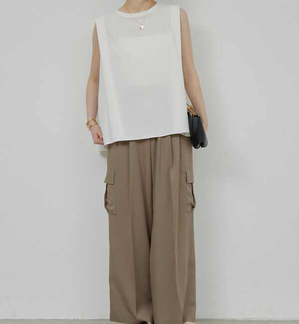  「【セットアップ対応】ジョーゼットバックスリットノースリーブ」|シャツ・ブラウス|