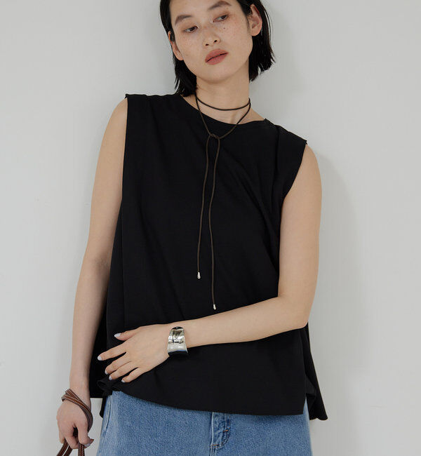  「【セットアップ対応】ジョーゼットバックスリットノースリーブ」|シャツ・ブラウス|