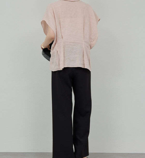  「【大人気ブラウスがリバイバル！】ハーフスリーブウエストシェイプシャツ」|シャツ・ブラウス|