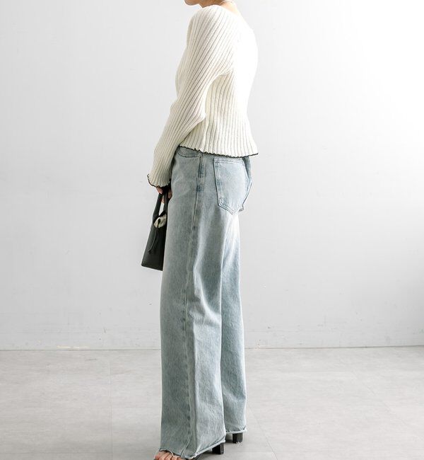  「【3サイズ展開】カットオフフレアデニム」|デニム|