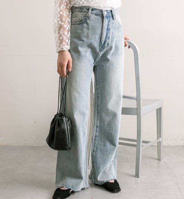  「【3サイズ展開】カットオフフレアデニム」|デニム|