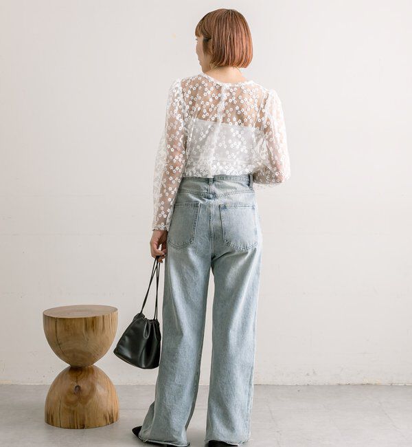  「【3サイズ展開】カットオフフレアデニム」|デニム|